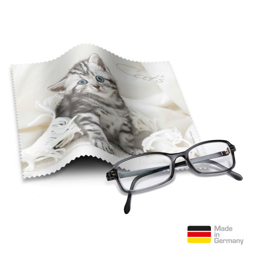 Brillentücher mit Designmotiv Cats Braun