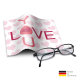 Brillenputztuch mit Designmotiv Liebe Linien