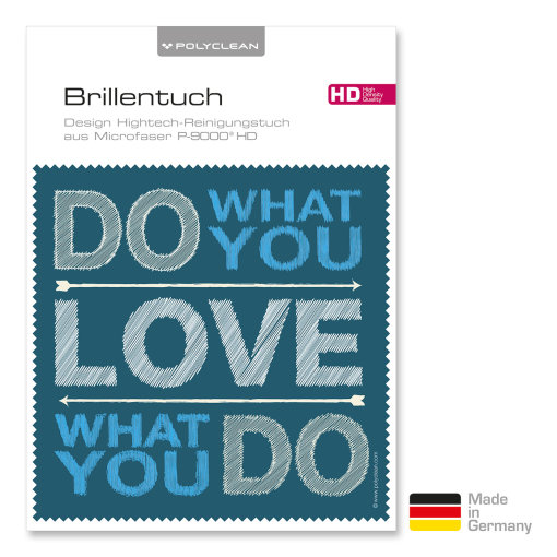 Brillenputztuch mit Designmotiv Spr&uuml;che Do what you love