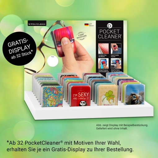 PocketCleaner® mit Designmotiv Black and White Linien auf Schwarz